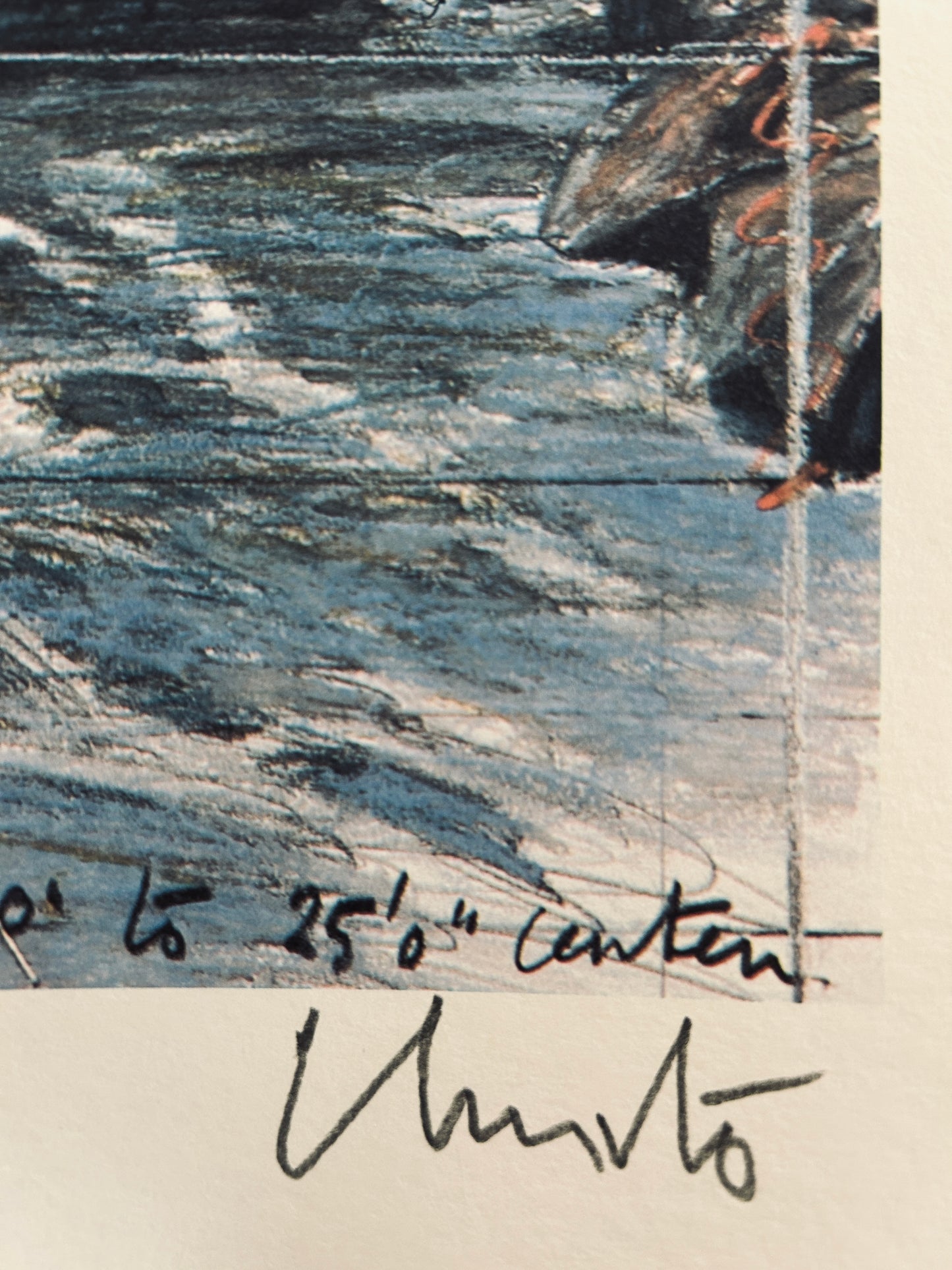 Christo and Jeanne-Claude, Over the River (From Above) Signed Print