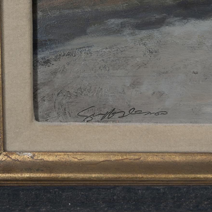 Geoffrey Lewis 'River Crossing' Landscape Painting