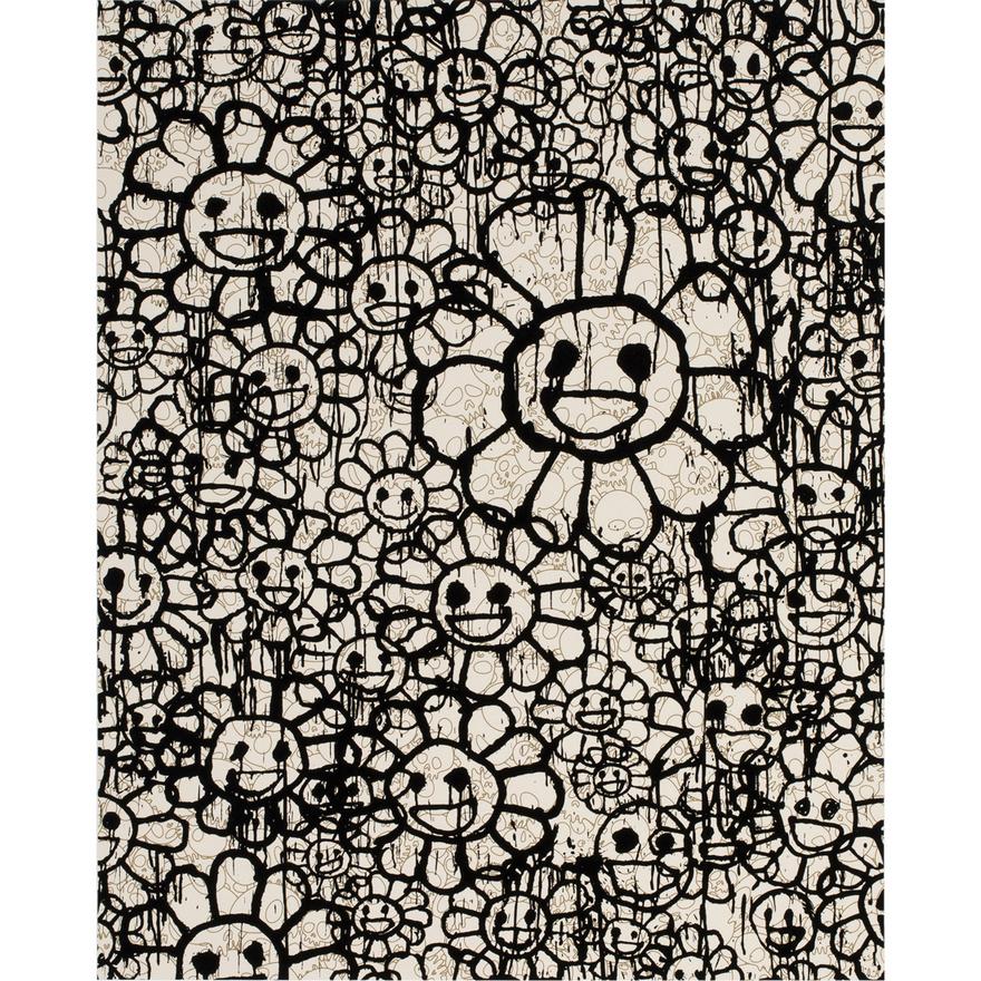 Takashi Murakami 'Madsaki, Flowers C Beige'