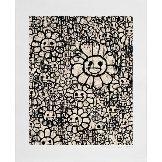 Takashi Murakami 'Madsaki, Flowers C Beige'
