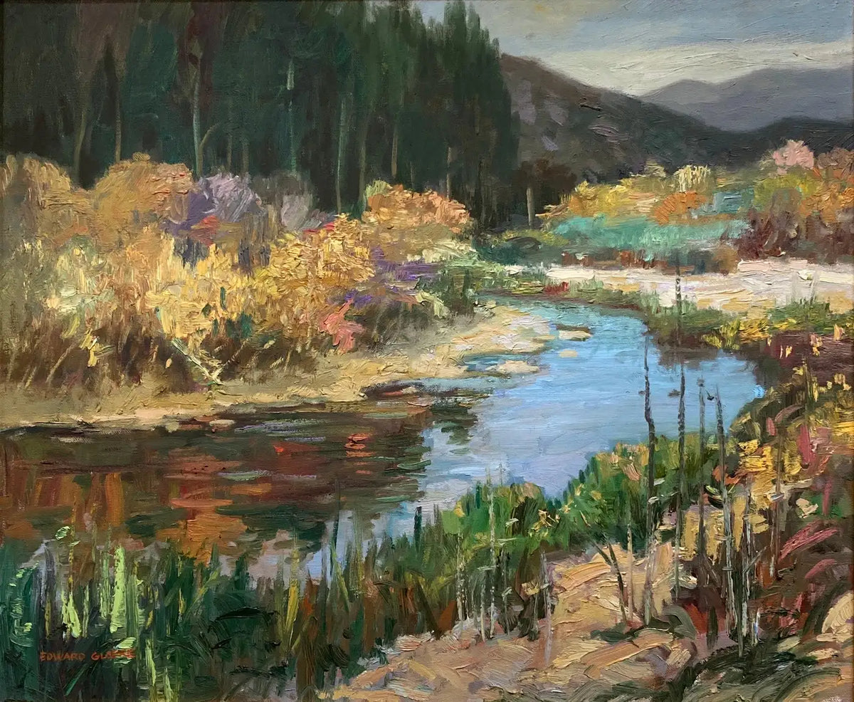 Edward Glafke 'Carmel River' Impressionist Landscape Painting