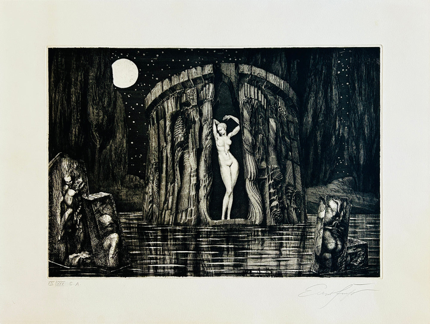 Ernst Fuchs 'Die Geburt der Venus (The Birth of Venus)' etching