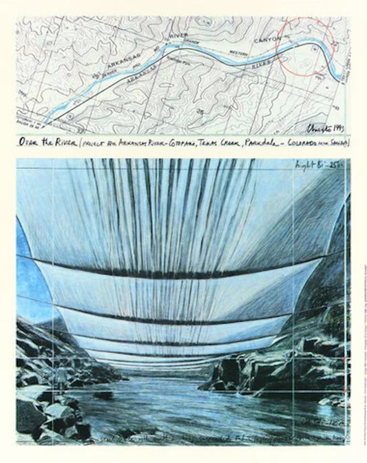 Christo and Jeanne-Claude, Over the River (From Underneath) Signed Print